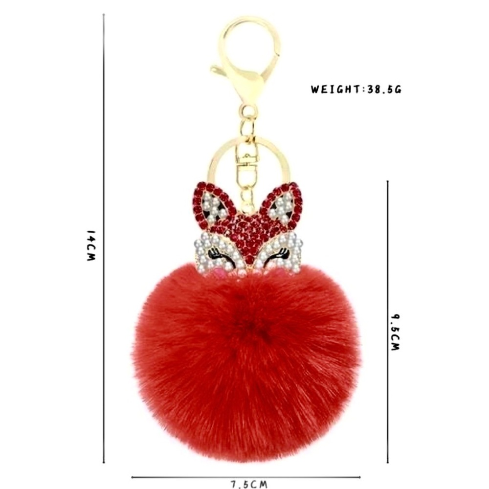 New Jeweled Pom Pom Bag Charm - Picture 7 of 7